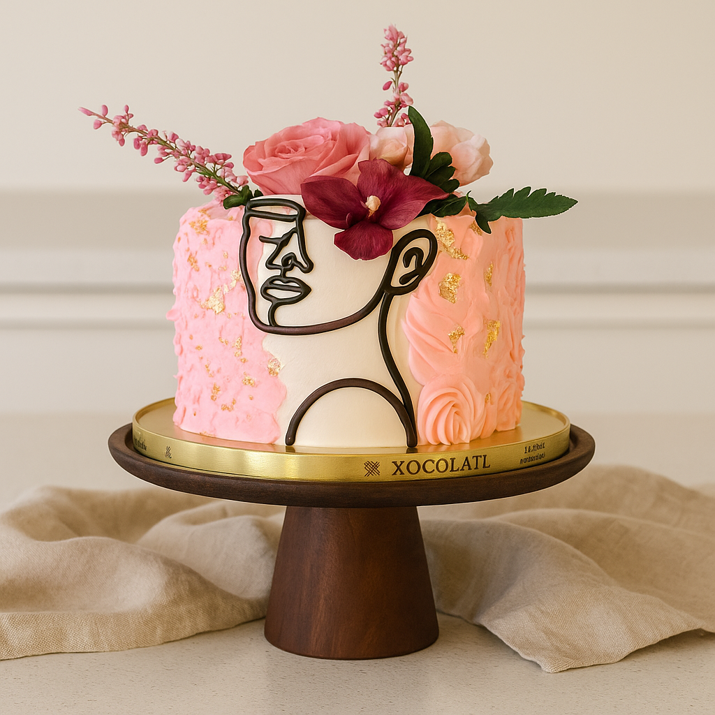 Abstract Muse Floral Birthday Cake