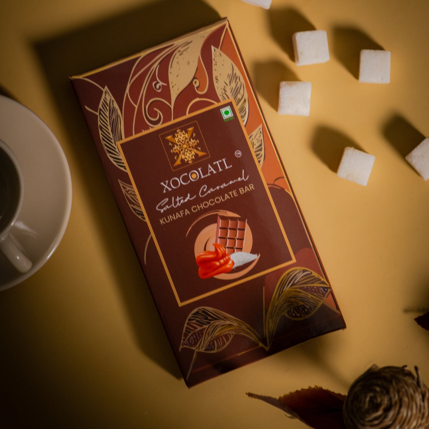 Salted Caramel Kunafa Chocolate Bar