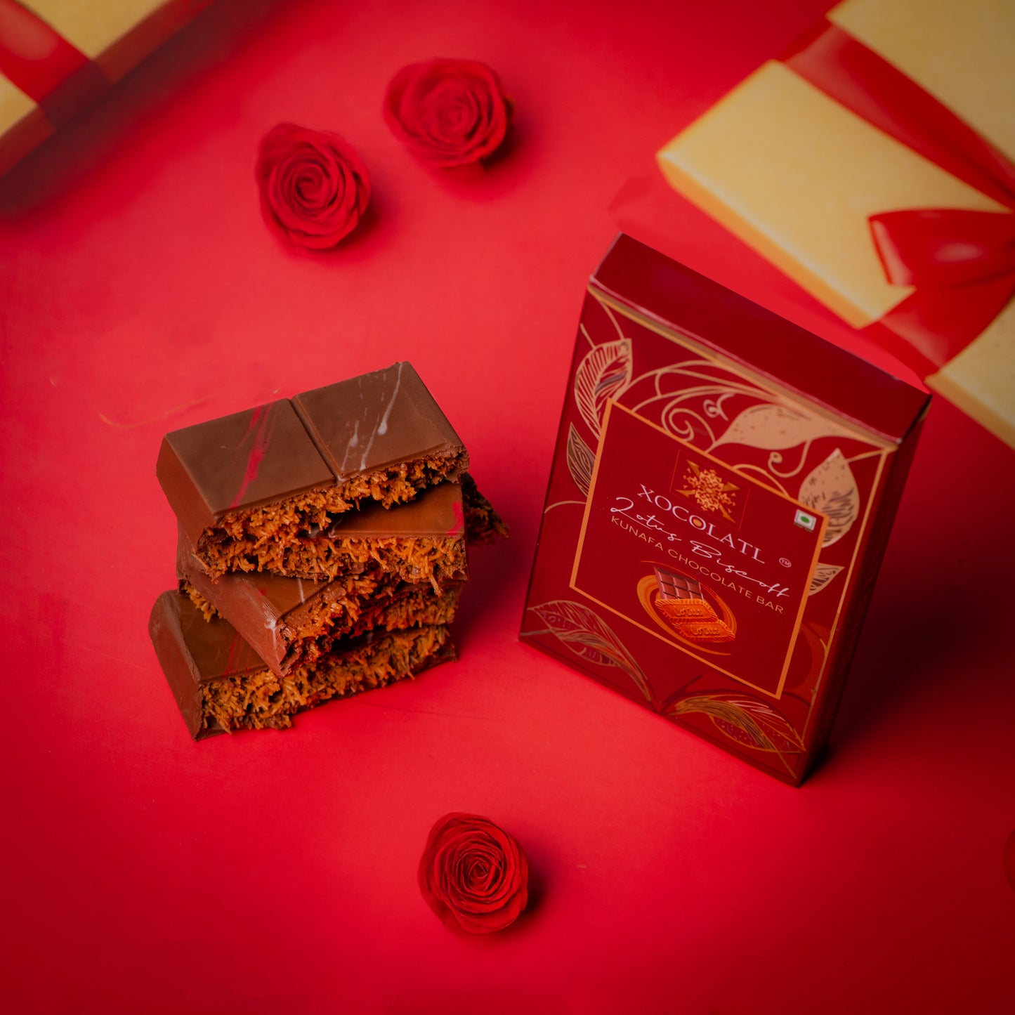 Lotus Biscoff Kunafa Chocolate Bar