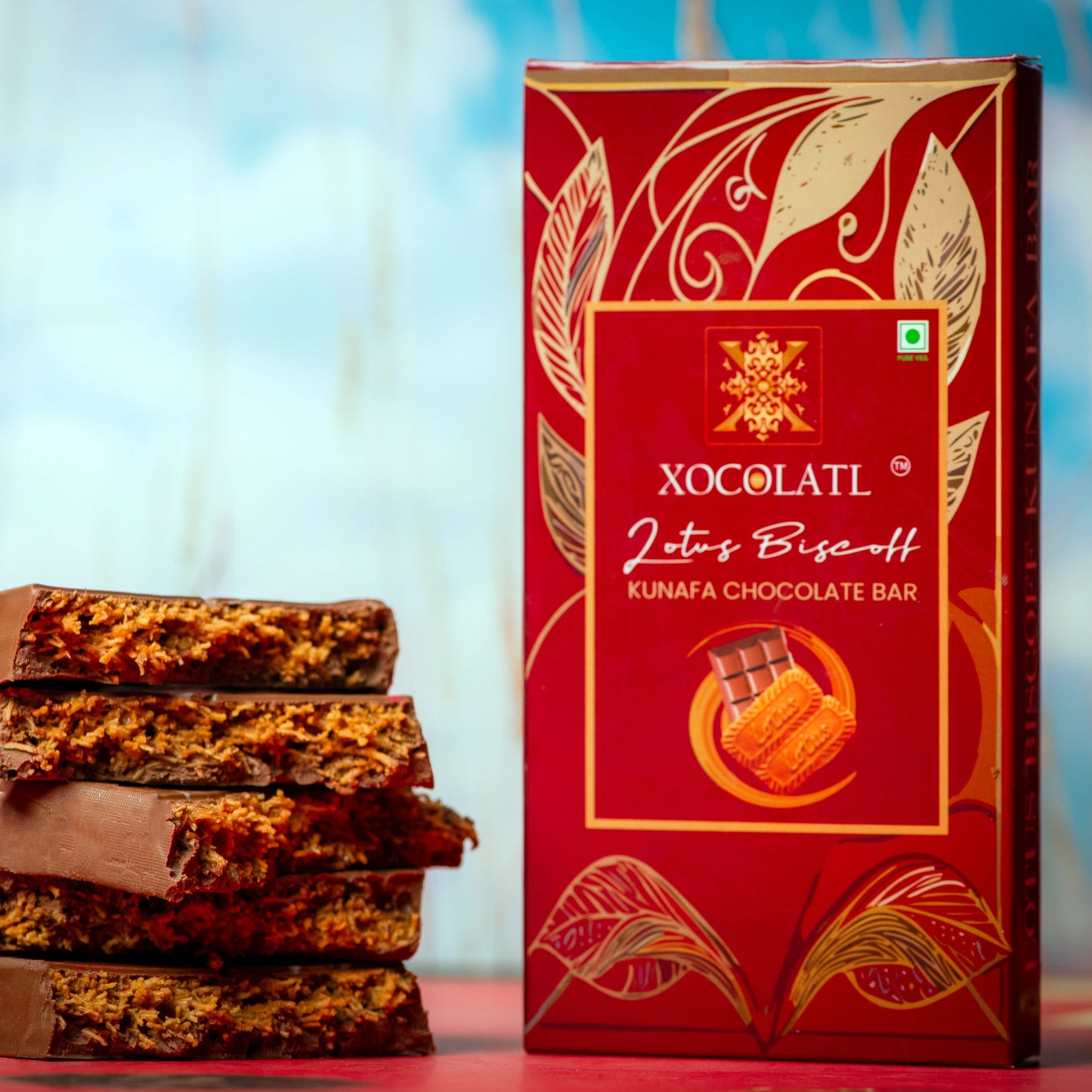 Lotus Biscoff Kunafa Chocolate Bar