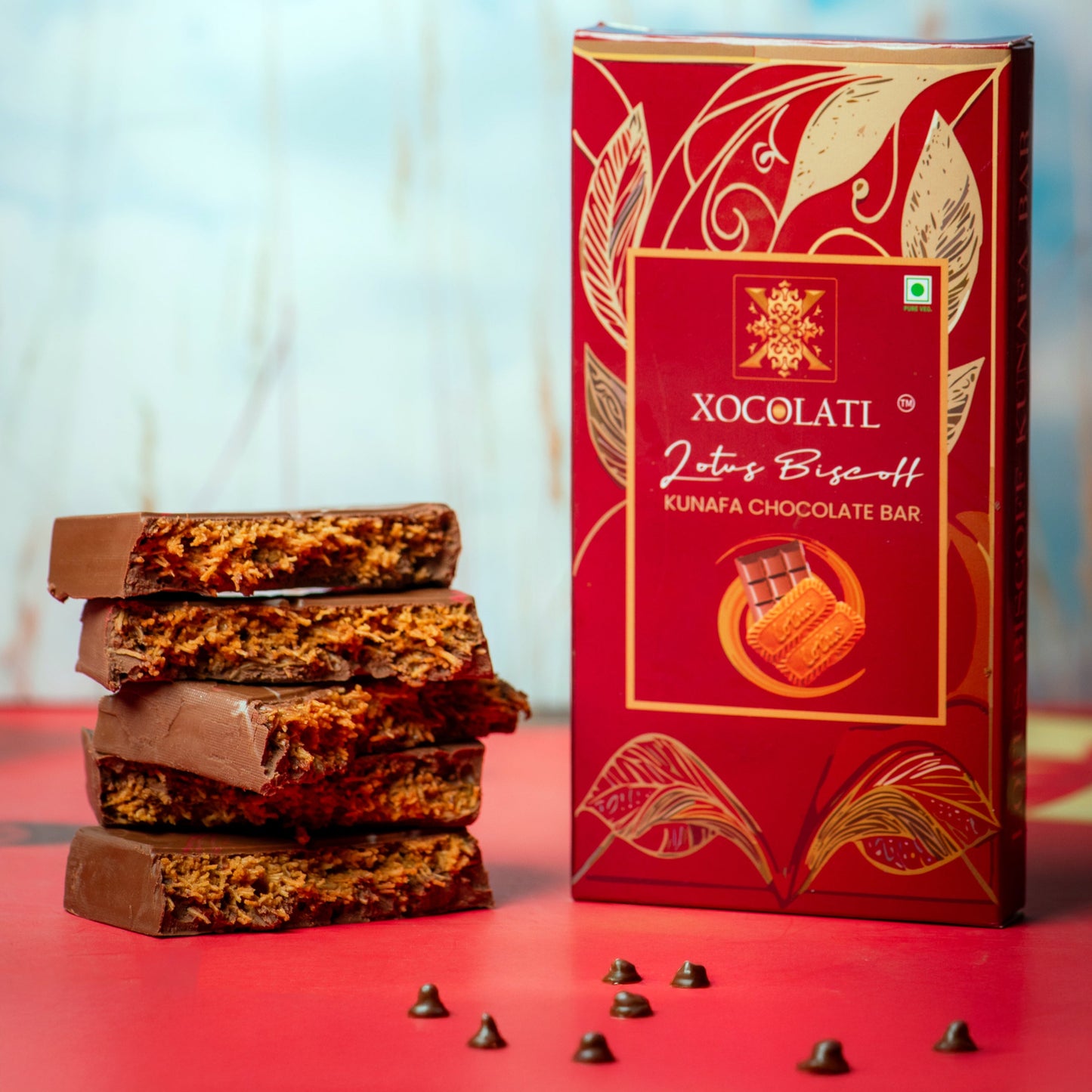 Lotus Biscoff Kunafa Chocolate Bar