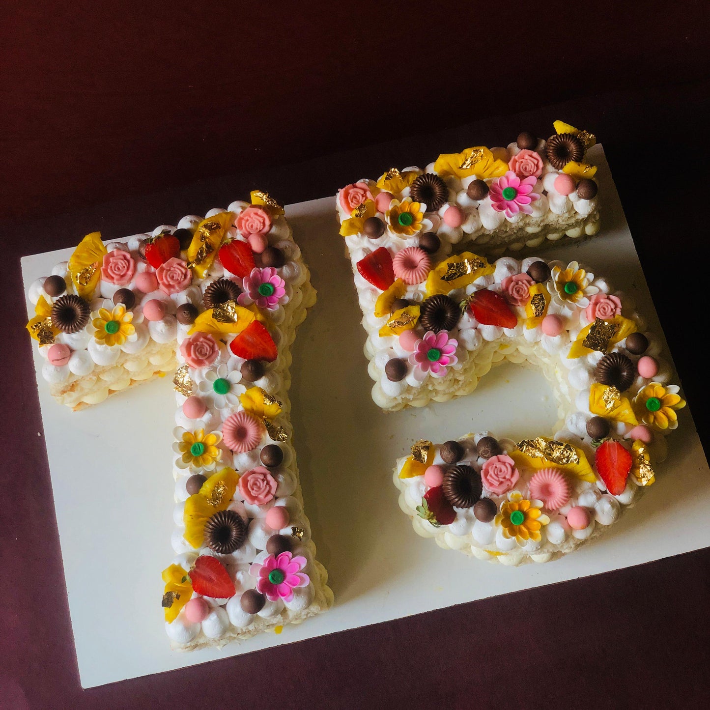 Floral Two Numbers Cake