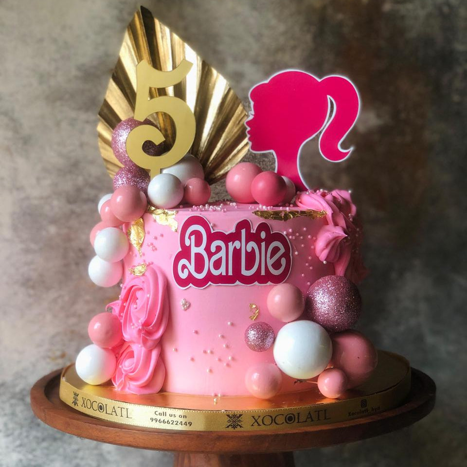 Pink Barbie Birthday Cake