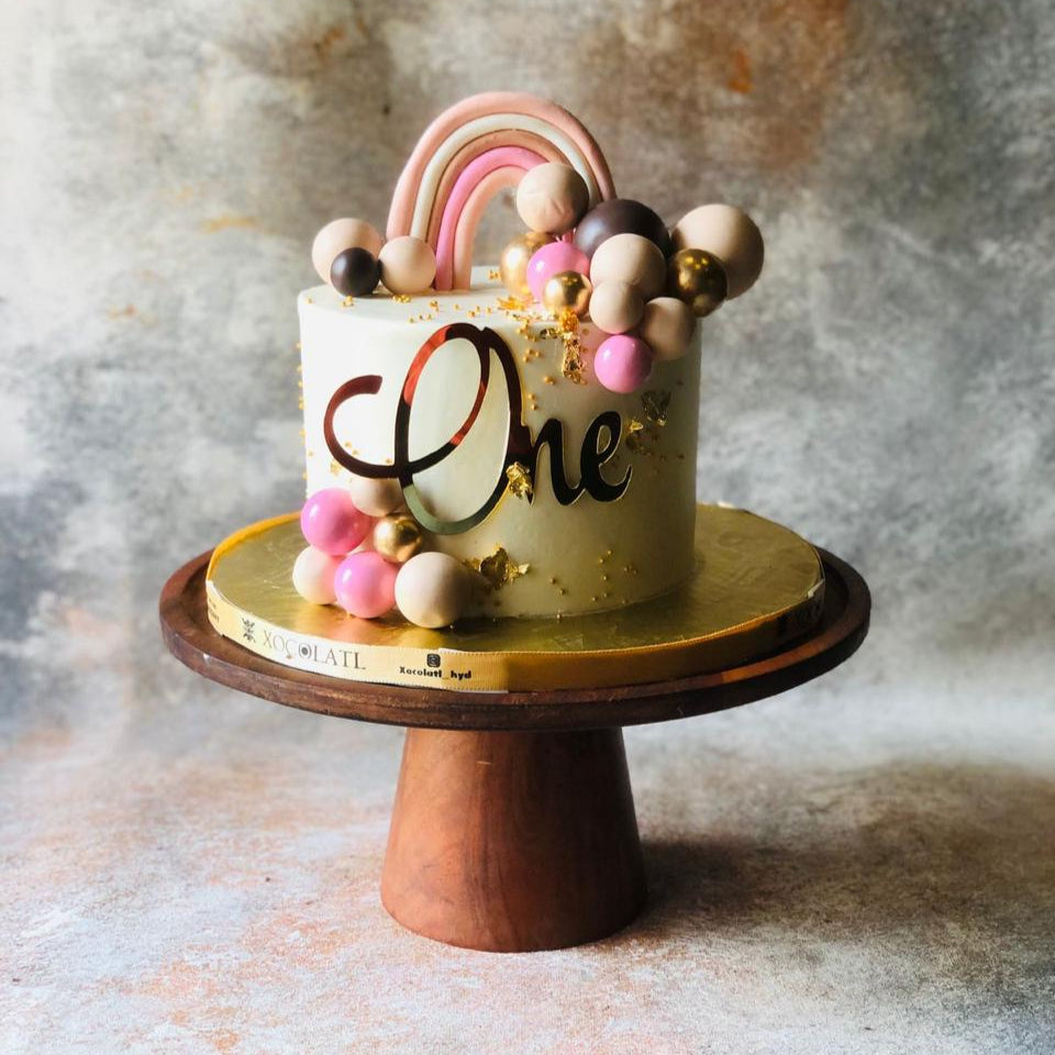 Pastel Skies First Birthday Cake