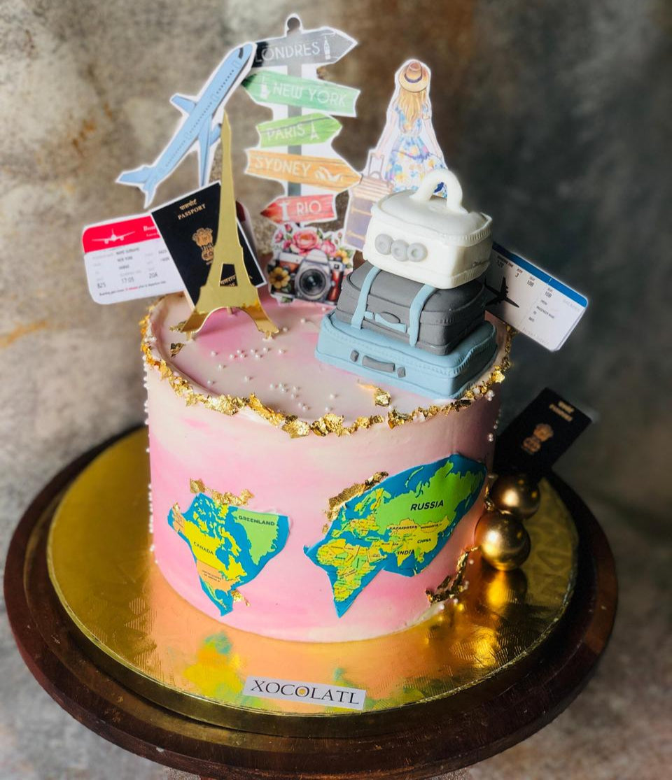 Around the World Adventure Cake