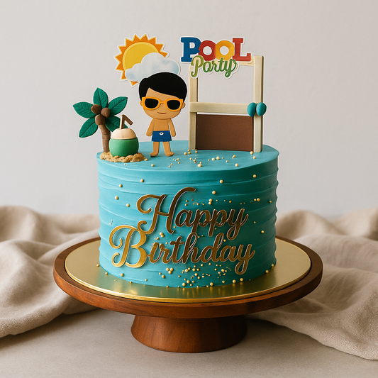 Tropical Pool Party Birthday Cake
