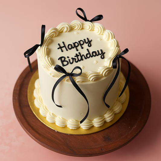 Chic Bow Tied Vintage Cake