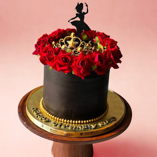 Royal Rose Ballerina Birthday Cake