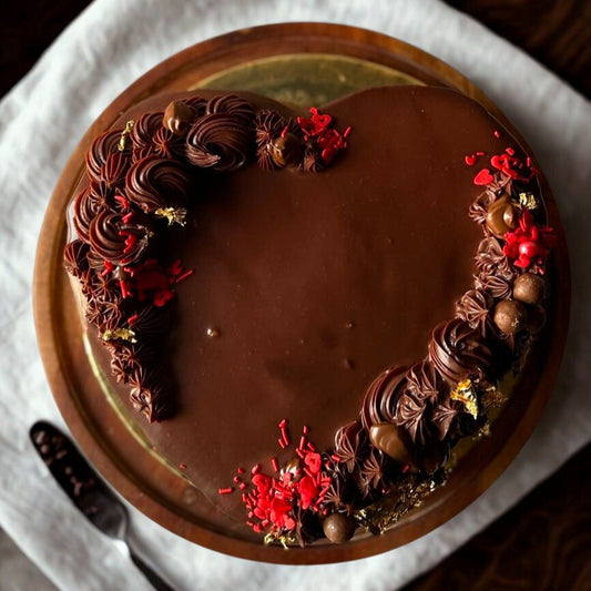 Chocolate Amour Heart Birthday Cake