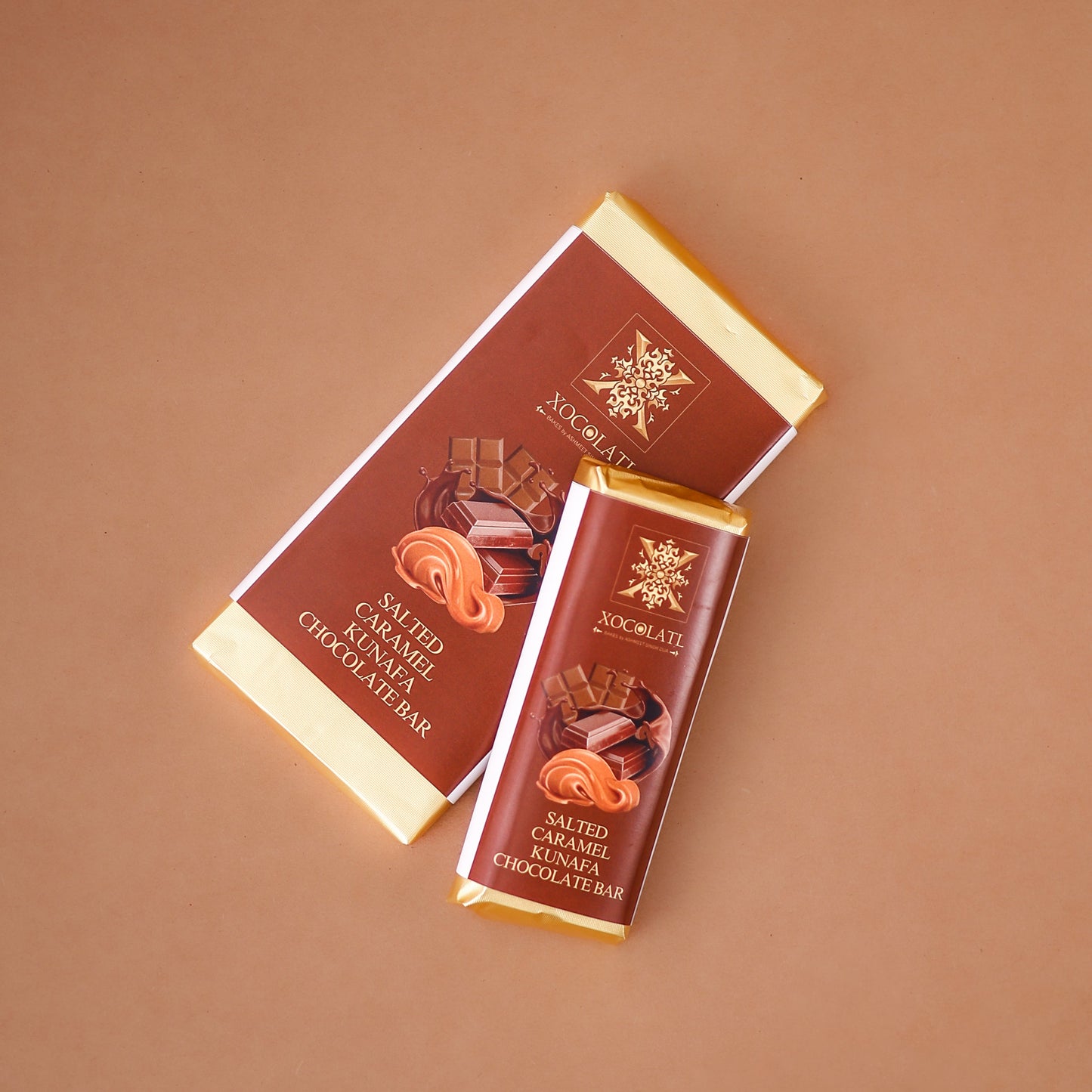 Salted Caramel Kunafa Chocolate Bar