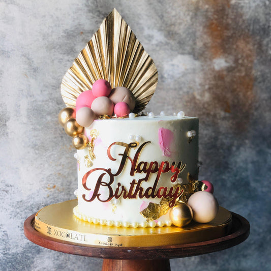 Blush Gold Birthday Cake