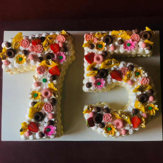 Floral Two Numbers Cake