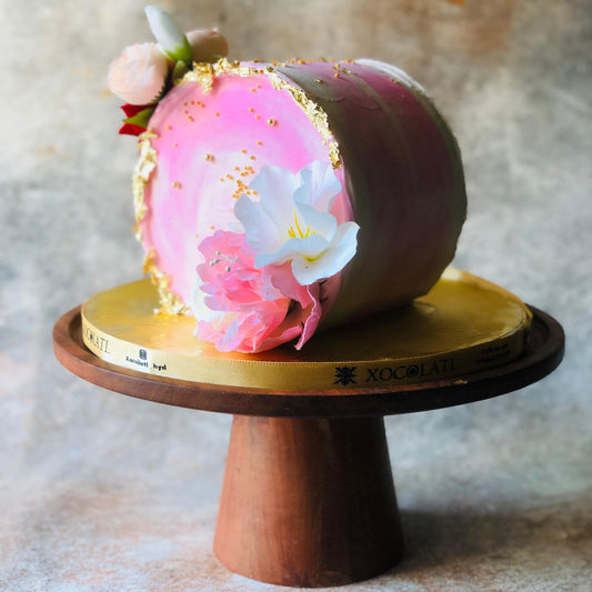 Pink Bloom Watercolor Cake
