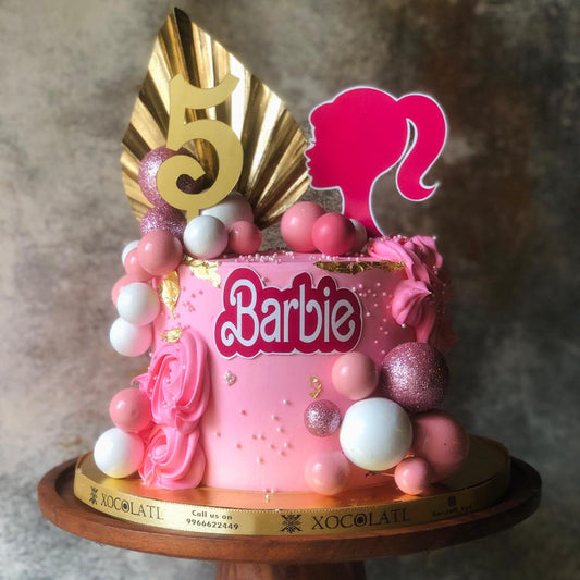 Pink Barbie Birthday Cake