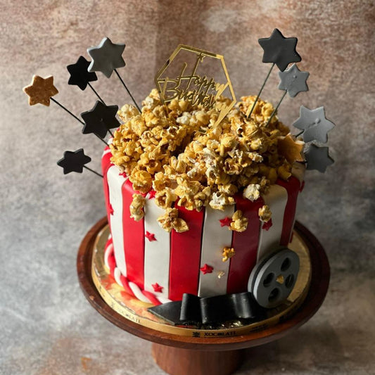 Movie Night Popcorn Theme Cake
