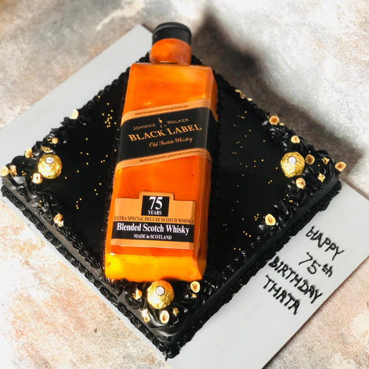 Black Label Alcohol Bottle Luxe Cake