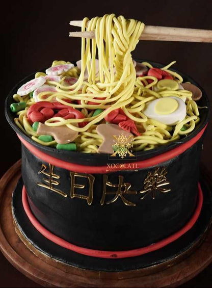 Ramen Noodle Bowl Illusion Cake