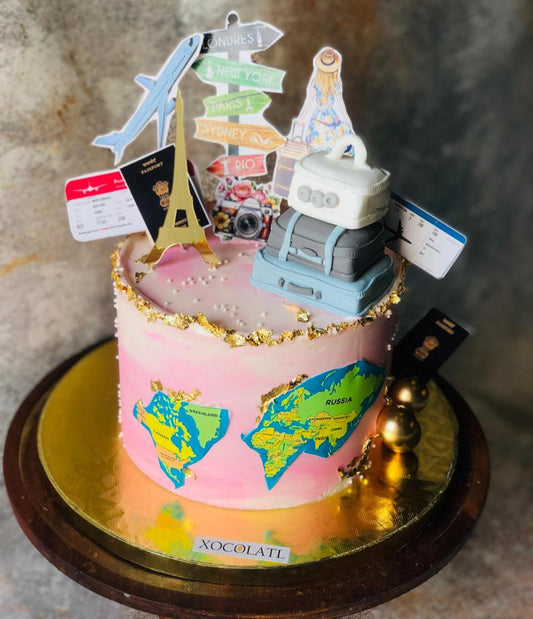 Around the World Adventure Cake