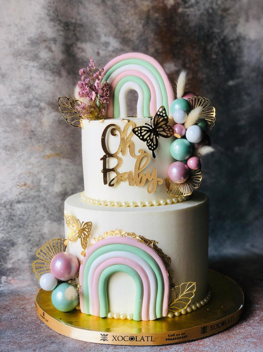Oh Baby Pastel Rainbow Cake