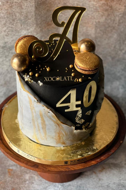 Midnight Gold Elegance Cake