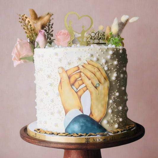 Forever Yours Engagement Cake